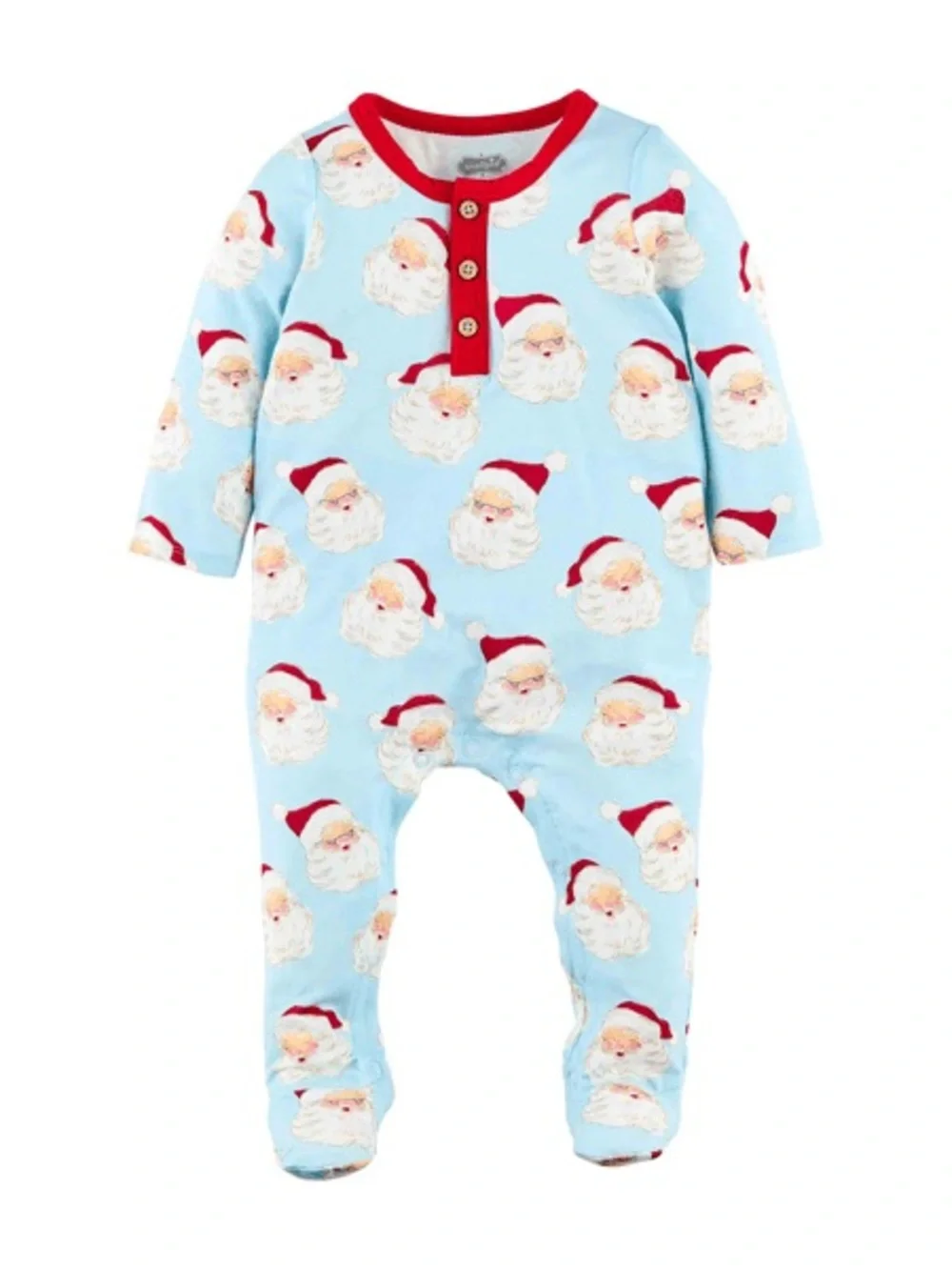 NWOT Mud Pie bamboo footies vintage santa baby sleeper newborn Christmas boy
